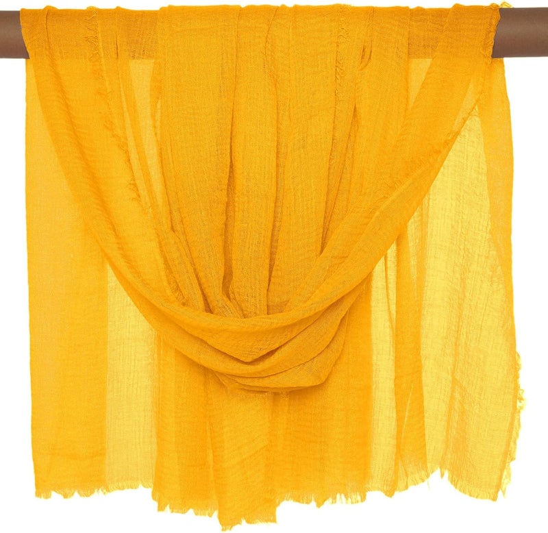 Nydotd Women Summer Cotton Linen Scarf Crinkle Long Beach Shawl Wrap hijab with Fringe - Image 4